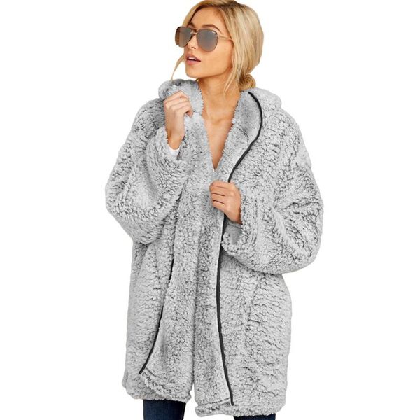 teddy coat women fluffy jacket fur lamb plush thick casual solid color winter faux fur coat with siamese cap, Black
teddy coat women fluffy jacket fur lamb plush thick casual solid color winter faux fur coat with siamese cap, Black