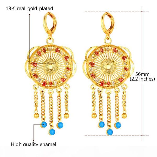 new trendy gold dangle earrings for women enamel 18k real gold plated tassel earrings, Silver
new trendy gold dangle earrings for women enamel 18k real gold plated tassel earrings, Silver