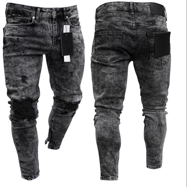 men black streetwear for fashion solid color waist high broken hole jeans solid stretch skinny jeans 2020 vintage casual pencil, Blue
men black streetwear for fashion solid color waist high broken hole jeans solid stretch skinny jeans 2020 vintage casual pencil, Blue