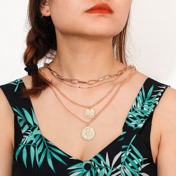 s1603 fashion jewelry simple alloy head portrait pendant ladies necklace punk multi-layer necklace, Silver
s1603 fashion jewelry simple alloy head portrait pendant ladies necklace punk multi-layer necklace, Silver