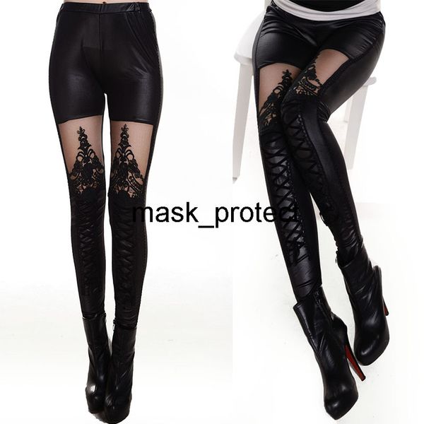 autumn new punk style lace embroidery binding leather stitching ankle-length pants leggings lace women's pants, Black
autumn new punk style lace embroidery binding leather stitching ankle-length pants leggings lace women's pants, Black