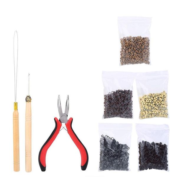 hair extension kit pliers pulling hook bead device tool kits and 500 pieces silicone lined micro rings black beige brown, Silver
hair extension kit pliers pulling hook bead device tool kits and 500 pieces silicone lined micro rings black beige brown, Silver