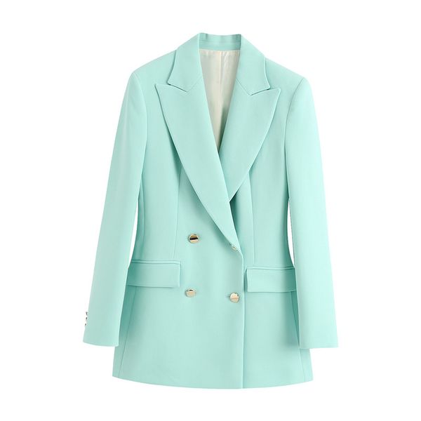 new women solid color double breasted chic blazer notched collar long sleeve office lady causal stylish outwear suit coat, White;black
new women solid color double breasted chic blazer notched collar long sleeve office lady causal stylish outwear suit coat, White;black