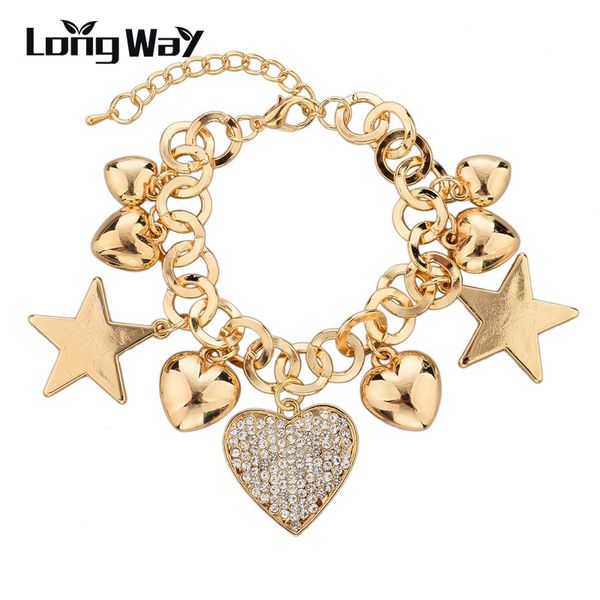 longway promotion one direction gold color bracelet for women men bracelet chain heart star charm sbr140142, Black
longway promotion one direction gold color bracelet for women men bracelet chain heart star charm sbr140142, Black