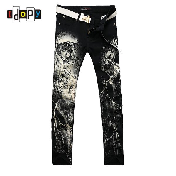 men's jeans 2021 men`s printed punk style gothic painted cotton straight leg cool for young men, Blue
men's jeans 2021 men`s printed punk style gothic painted cotton straight leg cool for young men, Blue