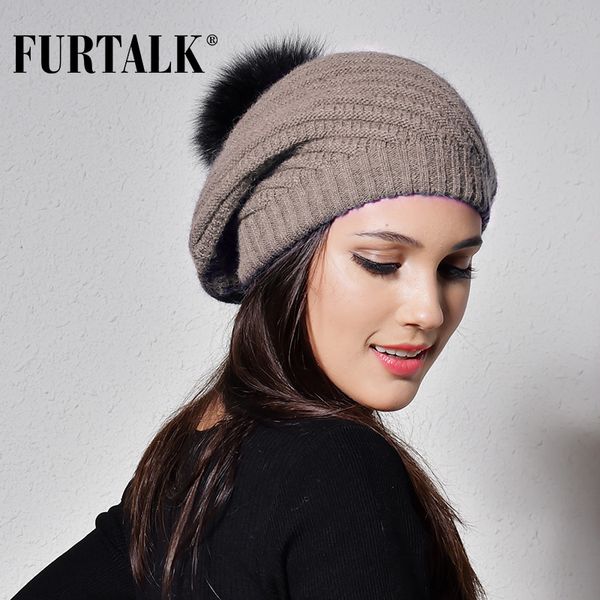 furtalk winter beret hat for women angola rabbit fur hat ladies warm pompom hat knit beanie for female girls beret femme t200718, Blue;gray
furtalk winter beret hat for women angola rabbit fur hat ladies warm pompom hat knit beanie for female girls beret femme t200718, Blue;gray