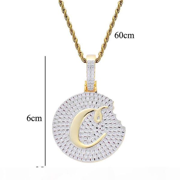 cookie pendant necklace gold plated copper inlaid cubic zirconia cookie pendant 60cm stainless steel chain hip hop jewelry, Silver
cookie pendant necklace gold plated copper inlaid cubic zirconia cookie pendant 60cm stainless steel chain hip hop jewelry, Silver