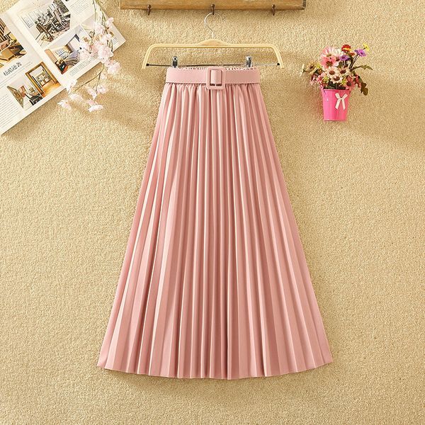 skirts women's skirt spring and summer belt pleated solid color chiffon mid-length high waist was thin a-line, Black
skirts women's skirt spring and summer belt pleated solid color chiffon mid-length high waist was thin a-line, Black