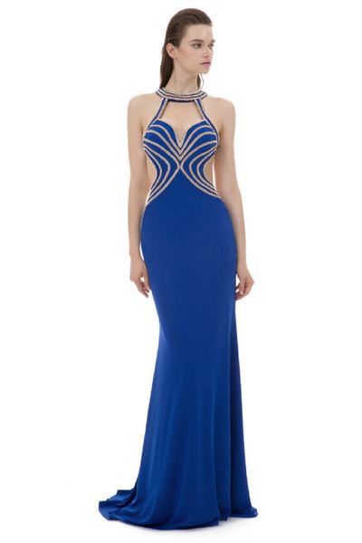 backless prom dresses halter sheath mermaid evening dress cutaway sides crystal pageant dress women formal party gowns, Black
backless prom dresses halter sheath mermaid evening dress cutaway sides crystal pageant dress women formal party gowns, Black