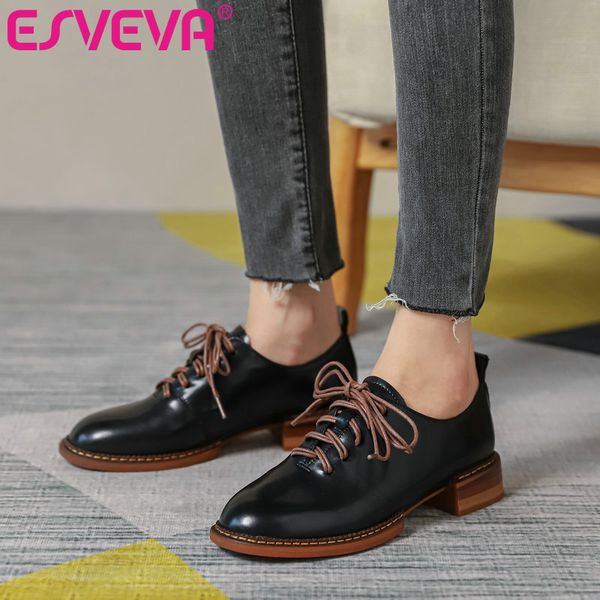 esveva 2021 women pumps shoes leather+pu square low heels thick heel round toe solid shoes black women casual big size 34-39
esveva 2021 women pumps shoes leather+pu square low heels thick heel round toe solid shoes black women casual big size 34-39