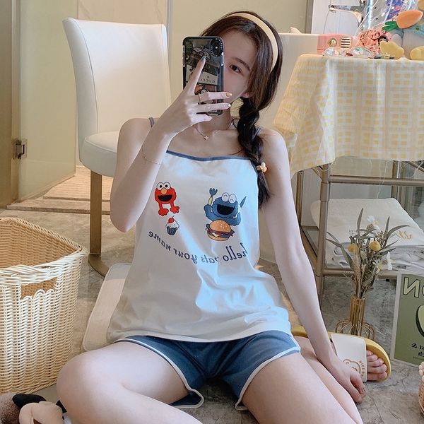 лето хлопок тонкая мультфильм новых suspender женщин улица сезам ins милой sling pajamaspajamas пижамы домашнего костюма, Blue;red
лето хлопок тонкая мультфильм новых suspender женщин улица сезам ins милой sling pajamaspajamas пижамы домашнего костюма, Blue;red