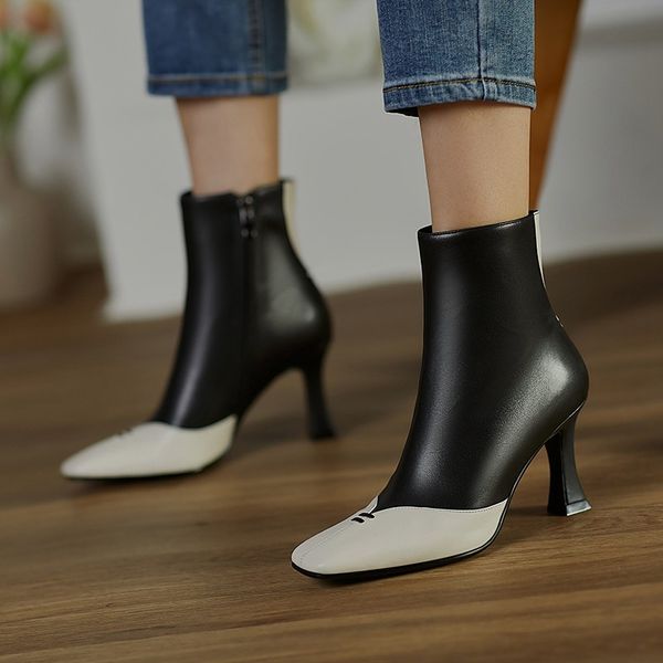designer boots women luxury shoes winter genuine leather boots 2020 autumn british square toe high heels zipper western, Black
designer boots women luxury shoes winter genuine leather boots 2020 autumn british square toe high heels zipper western, Black