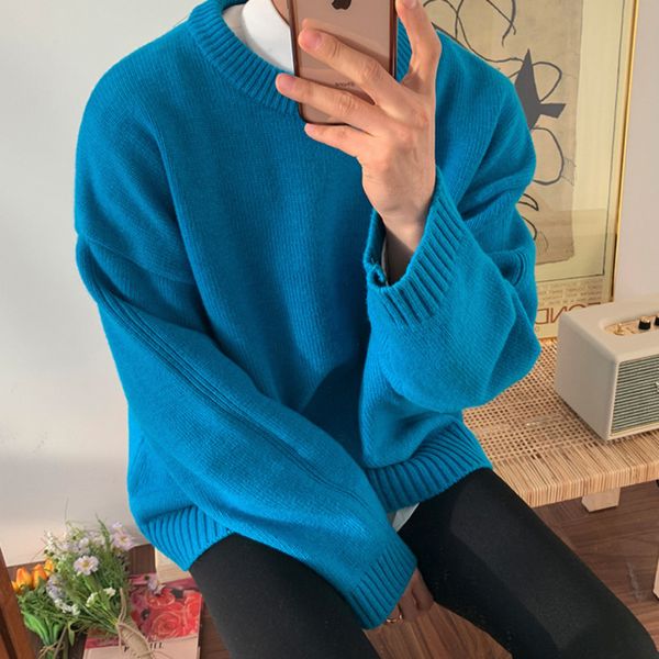 ewq / men's wear solid color round collar sweater autumn and winter trend korean sweater personalized loose kintted 9y3251, White;black
ewq / men's wear solid color round collar sweater autumn and winter trend korean sweater personalized loose kintted 9y3251, White;black