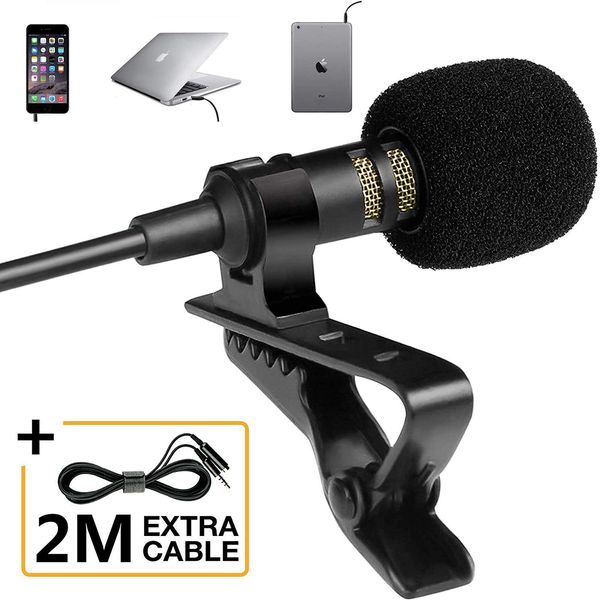 professional grade lavalier lapel microphone - omnidirectional mic with easy clip on system - perfect for recording youtube/interview/video
professional grade lavalier lapel microphone - omnidirectional mic with easy clip on system - perfect for recording youtube/interview/video