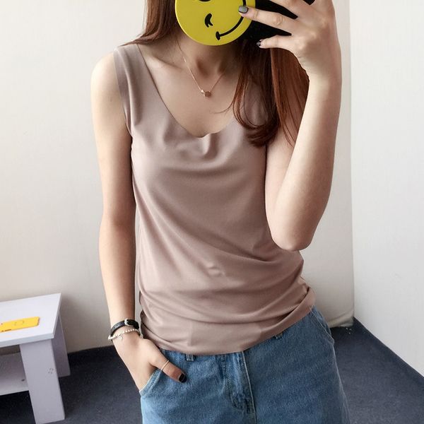 summer new cut women's camisole cool seamless vest vestcasual cut korean round neck bottoming sleeveless women's vest, Camo
summer new cut women's camisole cool seamless vest vestcasual cut korean round neck bottoming sleeveless women's vest, Camo