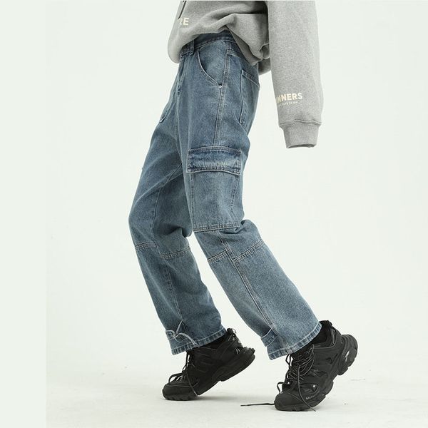 men's jeans men multi-pocket casual denim cargo pant male japan vintage fashion high street hip hop straight trousers, Blue
men's jeans men multi-pocket casual denim cargo pant male japan vintage fashion high street hip hop straight trousers, Blue