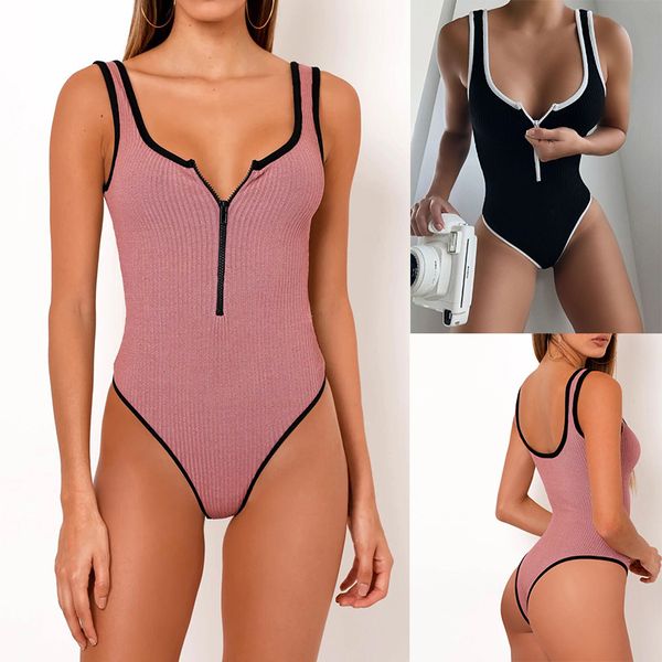 2020 fashion low cut zipper sleeveless solid color women bodycon bodysuit women romper overalls, Black;white
2020 fashion low cut zipper sleeveless solid color women bodycon bodysuit women romper overalls, Black;white