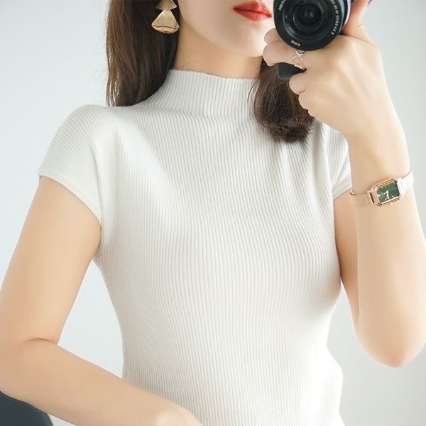 полу-высокий воротник вязаный пассивом короткий рукав 2020 весной и летом новый внутренний жесткий top coat короткий тонкий верх рубашки жен, White
полу-высокий воротник вязаный пассивом короткий рукав 2020 весной и летом новый внутренний жесткий top coat короткий тонкий верх рубашки жен, White