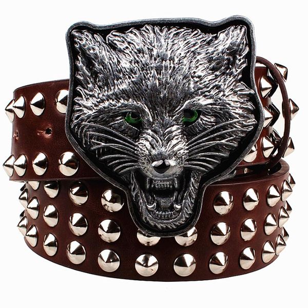 wild metal rivet belt metal buckle men's belts animal leopard head heavy style belt punk rock big rivet trend girdle, Black;brown
wild metal rivet belt metal buckle men's belts animal leopard head heavy style belt punk rock big rivet trend girdle, Black;brown