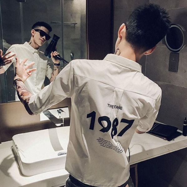 men's korean style social spirit long-sleeved shirt male quick-handed inch clothes man slim fit casual button shirts, White;black
men's korean style social spirit long-sleeved shirt male quick-handed inch clothes man slim fit casual button shirts, White;black