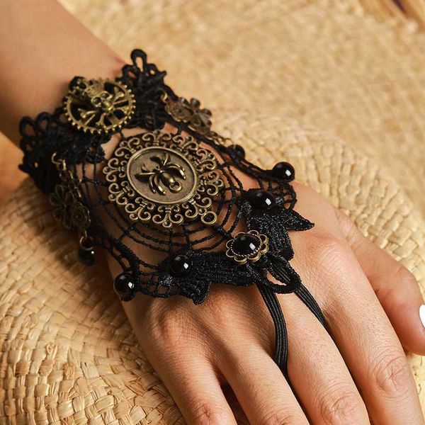gothic black lace bracelet for women spider pirate charm alloy bracelets party masquerade jewelry accessories 14186, Golden;silver
gothic black lace bracelet for women spider pirate charm alloy bracelets party masquerade jewelry accessories 14186, Golden;silver