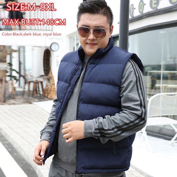 winter men vest for down cotton sleeveless jacket waistcoat 6xl 7xl 8xl 9xl man big size mannen warm black royal blue mens coat, Black;white
winter men vest for down cotton sleeveless jacket waistcoat 6xl 7xl 8xl 9xl man big size mannen warm black royal blue mens coat, Black;white