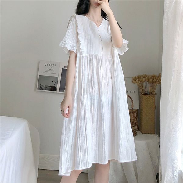 women's sleepwear nightgown sale ankle-length night dress nightwear sweet v-neck cotton 2021 loose flounce home wear, Black;red
women's sleepwear nightgown sale ankle-length night dress nightwear sweet v-neck cotton 2021 loose flounce home wear, Black;red