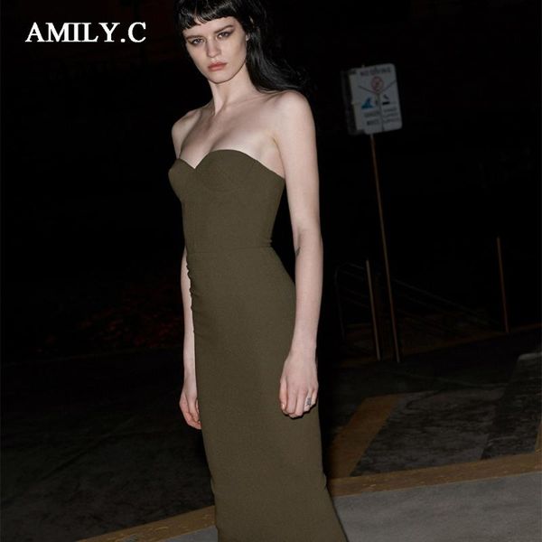 amily.c 2020 summer new women's army green bandage dress strapless midi bodycon dress celebrity club party vestidos, Black;gray
amily.c 2020 summer new women's army green bandage dress strapless midi bodycon dress celebrity club party vestidos, Black;gray