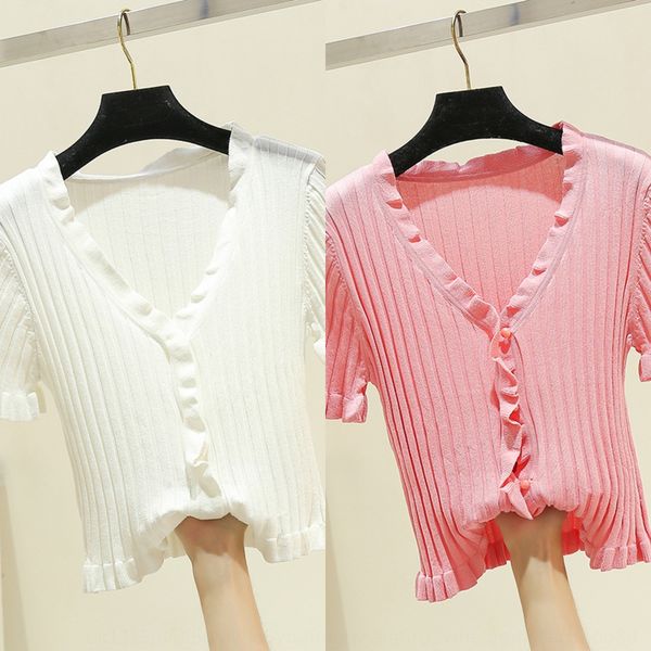 yangmei store spring women's 2020 slim-fit knitted navel waxberry shop short-sleeved spring short-sleeved v-neck short v-neck top, White
yangmei store spring women's 2020 slim-fit knitted navel waxberry shop short-sleeved spring short-sleeved v-neck short v-neck top, White