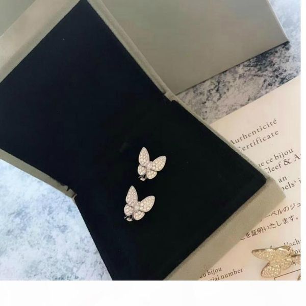 luxury jewelry earrings s925 sterling silver material butterfly diamond stud earrings designer flying butterfly wedding engagement earring, Golden;silver 
luxury jewelry earrings s925 sterling silver material butterfly diamond stud earrings designer flying butterfly wedding engagement earring, Golden;silver