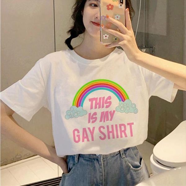 new lgbt harajuku t shirt women ullzang gay pride 90s t shirt graphic modal lesbian cartoon print tshirt korean style tees, White 
new lgbt harajuku t shirt women ullzang gay pride 90s t shirt graphic modal lesbian cartoon print tshirt korean style tees, White