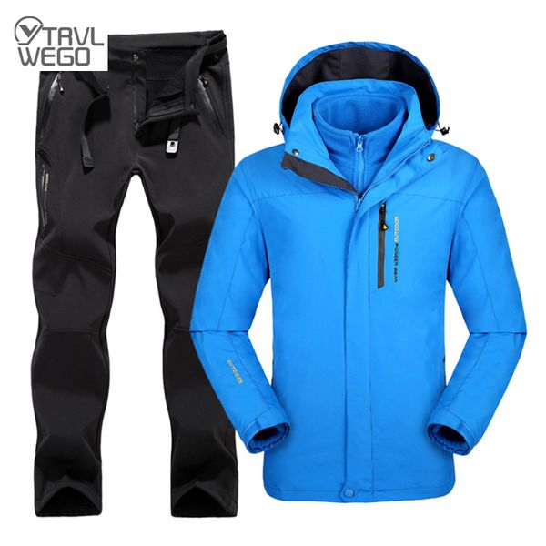 trvlwego winter men outdoor ski jacket suits hiking camping sports fleece windbreaker thermal fleece pants man sets super warm, Blue;black
trvlwego winter men outdoor ski jacket suits hiking camping sports fleece windbreaker thermal fleece pants man sets super warm, Blue;black