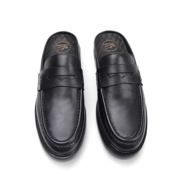 heel-shoes men's summer trendy men's pedal lazy casual leather slippers thick-soled baotou leather slippers sandals, Black
heel-shoes men's summer trendy men's pedal lazy casual leather slippers thick-soled baotou leather slippers sandals, Black
