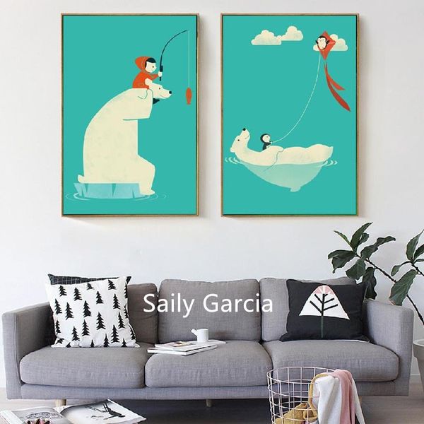cute cartoon polar bear penguin canvas painting nordic poster print wall art pictures for living room home office
cute cartoon polar bear penguin canvas painting nordic poster print wall art pictures for living room home office
