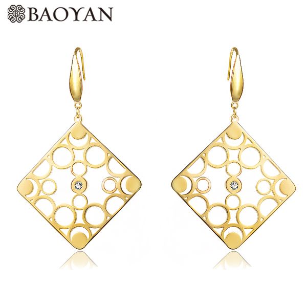 baoyan vintage gold silver color hollow square drop-shaped stone ladies plus size stainless steel earrings for women, Golden
baoyan vintage gold silver color hollow square drop-shaped stone ladies plus size stainless steel earrings for women, Golden