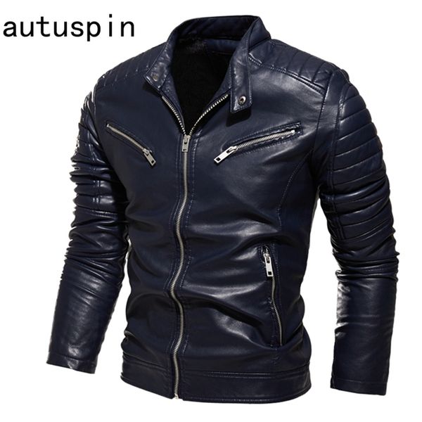 autuspin mens pu leather jacket 2020 autumn jaqueta male winter fleece casual business jackets zipper long sleeve fashion coats, Black;brown
autuspin mens pu leather jacket 2020 autumn jaqueta male winter fleece casual business jackets zipper long sleeve fashion coats, Black;brown