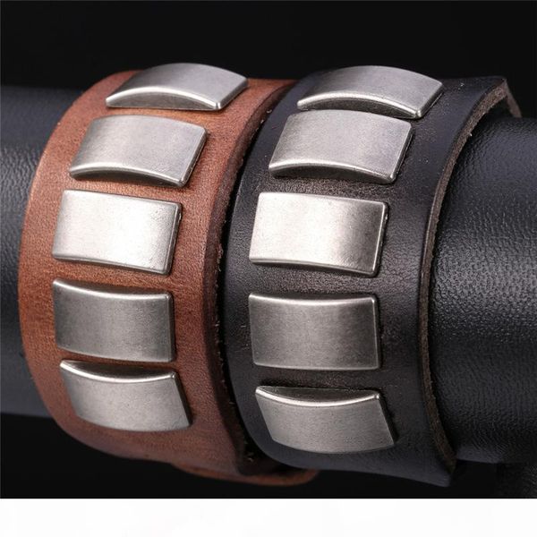men's antique brass plated bracelet 2015 new fashion adjustable black or brown genuine leather bracelet, Golden;silver
men's antique brass plated bracelet 2015 new fashion adjustable black or brown genuine leather bracelet, Golden;silver