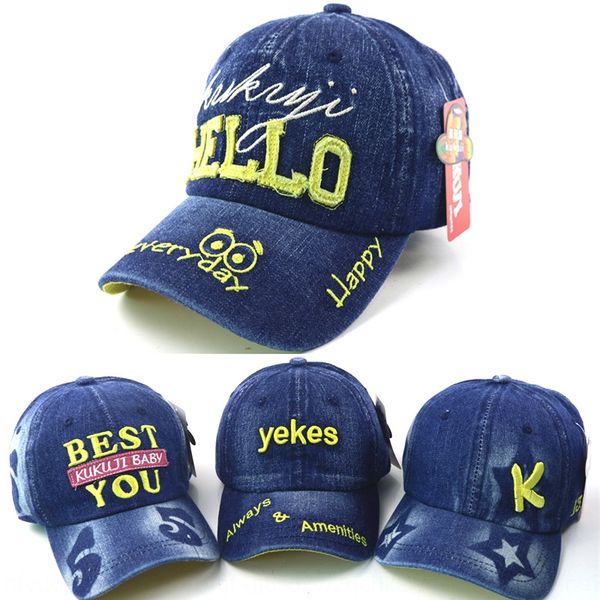 20 new children's hat letter embroidery washed denim cotton embroidered baseball cap baby casual hip-hop baseball cap, Yellow
20 new children's hat letter embroidery washed denim cotton embroidered baseball cap baby casual hip-hop baseball cap, Yellow