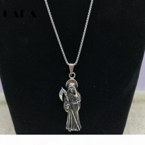 cara0009 cara new gothic jewelry retro punk skeleton charm pendant stainless steel the death grim reaper necklace for men hiphop necklace, Silver
cara0009 cara new gothic jewelry retro punk skeleton charm pendant stainless steel the death grim reaper necklace for men hiphop necklace, Silver