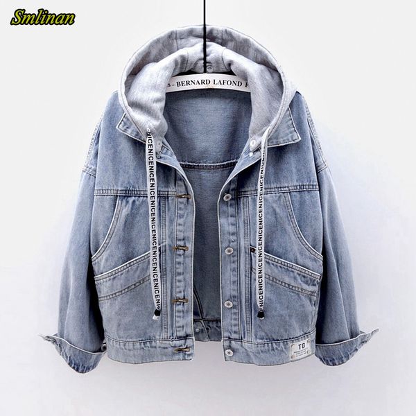 smlinan spring autumn hooded denim jacket women fahion single breasted pocket plus size vintage streetwear jeans coat female cx200725, Black;brown
smlinan spring autumn hooded denim jacket women fahion single breasted pocket plus size vintage streetwear jeans coat female cx200725, Black;brown