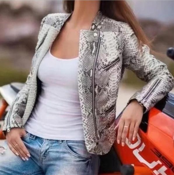 punk snake pu jacket women's lapel long sleeve slim locomotive zipper harajuku high street black leather coat r1348
punk snake pu jacket women's lapel long sleeve slim locomotive zipper harajuku high street black leather coat r1348