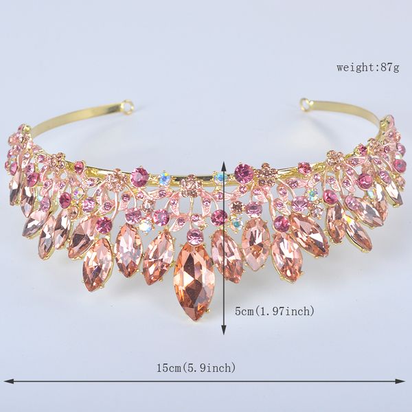 fashion new peach color wedding hair for bride crystal rhinestones women party crowns bridal dress accessories comb tiara y200727, White;golden
fashion new peach color wedding hair for bride crystal rhinestones women party crowns bridal dress accessories comb tiara y200727, White;golden