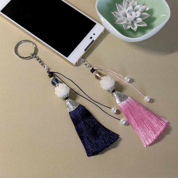 chinese style pendant fashion tassel ear white lotus mobile phone dust plug pendant key ring key ring accessories, Silver
chinese style pendant fashion tassel ear white lotus mobile phone dust plug pendant key ring key ring accessories, Silver