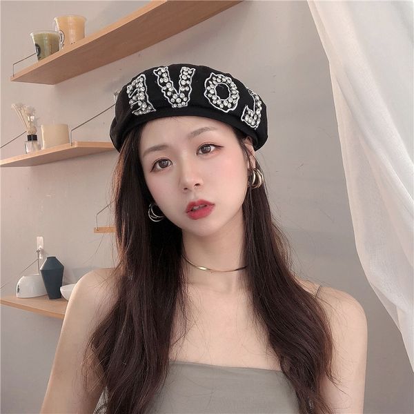 female autumn korean style casual painter's beret love letter rhinestone beret autumn fashion all-match painter hat newsboy hat, Blue;gray
female autumn korean style casual painter's beret love letter rhinestone beret autumn fashion all-match painter hat newsboy hat, Blue;gray