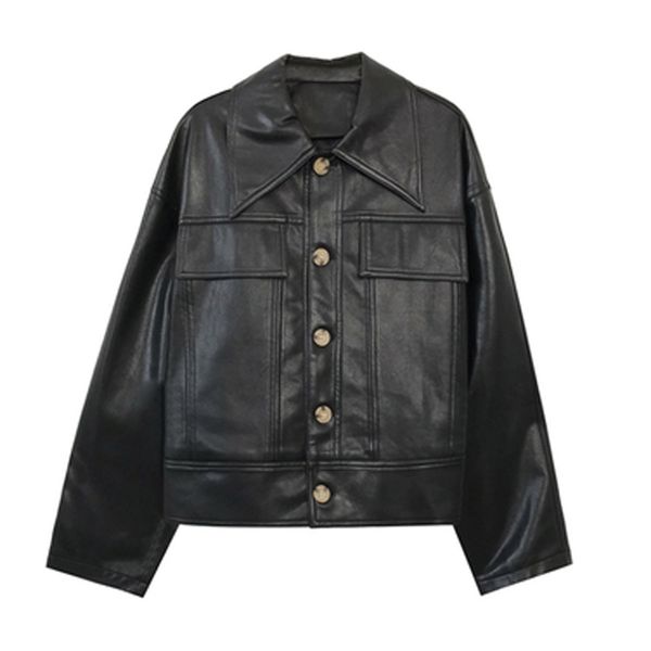 women's jackets perhaps u women pu faux leather white black jacket pocket turn down collar outwear button high street c0194, Black;brown
women's jackets perhaps u women pu faux leather white black jacket pocket turn down collar outwear button high street c0194, Black;brown