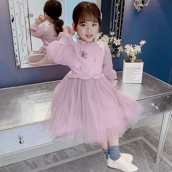girl's dressbeaded dresschinese style knitted lantern sleeve beaded sweater dress 2020 season new girl's mesh dress, Blue
girl's dressbeaded dresschinese style knitted lantern sleeve beaded sweater dress 2020 season new girl's mesh dress, Blue