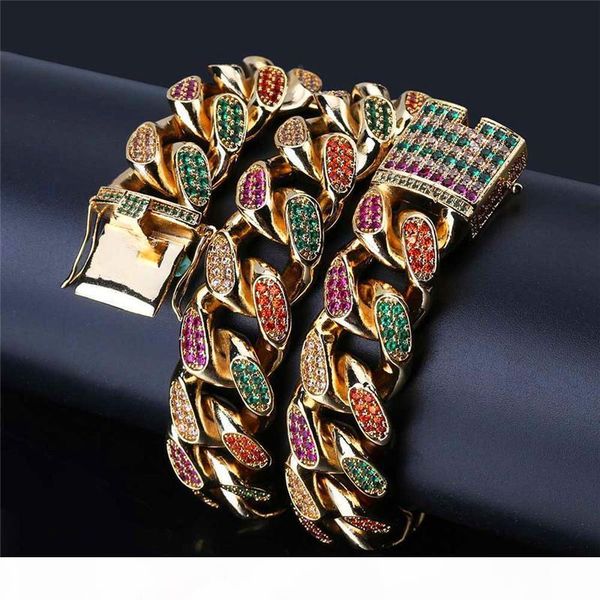 18mm multicolor pave micro zircon cuba link chain for men cool hip hop necklace ice out 18k gold silver hiphop necklaces jewelry
18mm multicolor pave micro zircon cuba link chain for men cool hip hop necklace ice out 18k gold silver hiphop necklaces jewelry