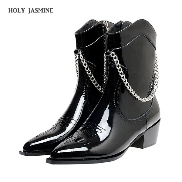 2020 new western boots women autumn winter slip on solid color boots pointy toe cowboy cowgirl motorcycle for female, Black
2020 new western boots women autumn winter slip on solid color boots pointy toe cowboy cowgirl motorcycle for female, Black