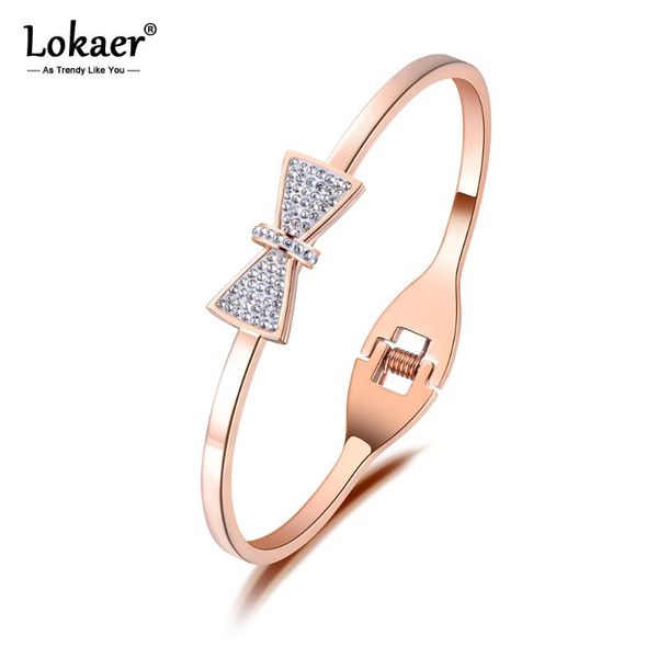 bangle lokaer fashion stainless steel jewelry for women rhinestone bow-knot lover bracelets bangles valentine gift b19003, Black
bangle lokaer fashion stainless steel jewelry for women rhinestone bow-knot lover bracelets bangles valentine gift b19003, Black
