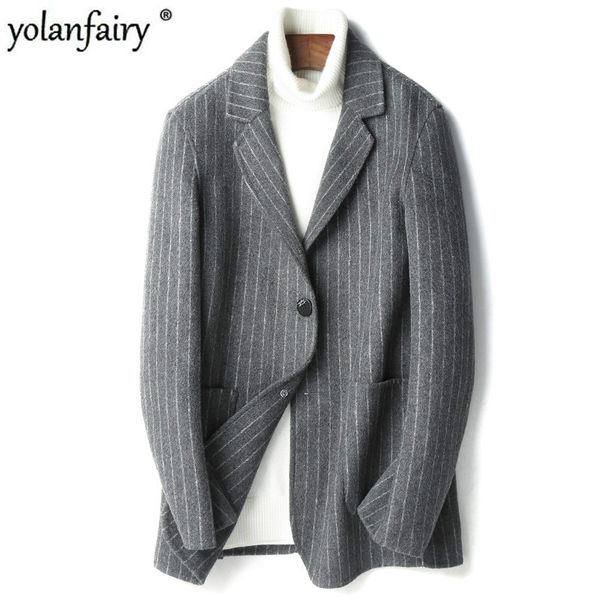 men's wool & blends yolanfairy double faced jacket men autumn winter warm coat plus size blazer de hombre 2021 d-19-00818-2 mf63, Black
men's wool & blends yolanfairy double faced jacket men autumn winter warm coat plus size blazer de hombre 2021 d-19-00818-2 mf63, Black